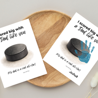 Hockey Handprint Craft for Dad, I Scored Big with a Dad Like You Printable, Father’s Day Hockey Keepsake from Kids