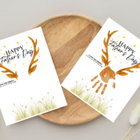 Father’s Day Handprint Craft Printable | Happy Father’s Day Deer Keepsake from Kids | Hunting Dad Gift | Preschool DIY Handprint Art PDF