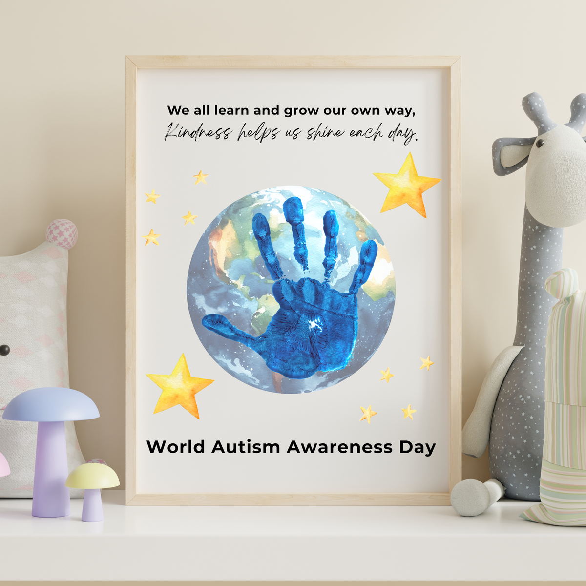 World Autism Awareness Day Handprint Craft Printable | Autism Acceptance Classroom Activity | Inclusive Kids Art Project PDF