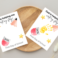 Christian First Day of School Handprint Craft Printable | God is Helping Me Write My Story | Psalm 139:16 Keepsake | Back to School PDF