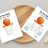 Basketball Father’s Day Handprint Craft Printable, To My Dad The Real MVP, Basketball Birthday Gift for Dad, Sports Dad Keepsake from Kids