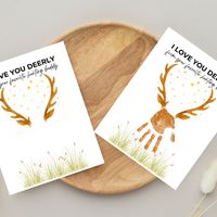 Father’s Day Handprint Craft Printable | I Love You Deerly Keepsake from Kids | Hunting Dad Gift | Preschool DIY Handprint Art PDF