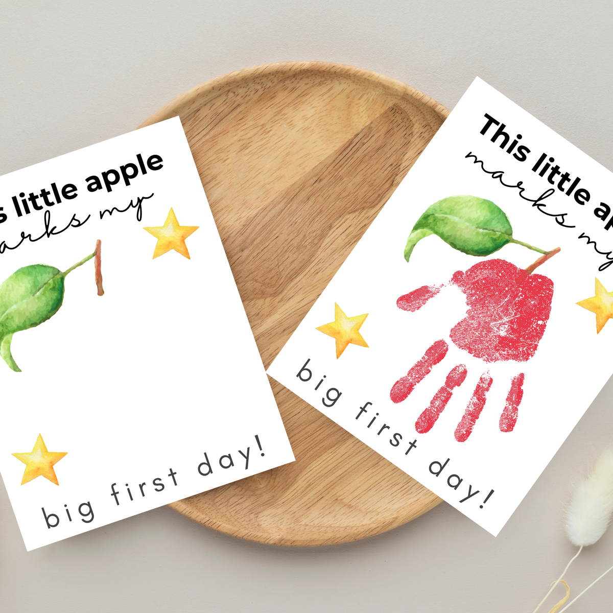This Little Apple Marks My Big First Day Handprint Craft Printable | First Day of School Keepsake | Preschool & Kindergarten Back to School Activity