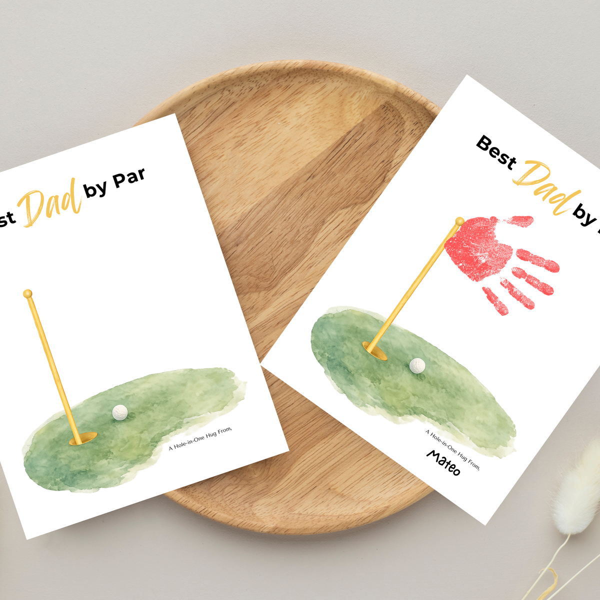 Title Golf Handprint Craft for Dad, Best Dad by Par Printable, Father’s Day Golf Keepsake from Kids, Golf Lover Dad Gift