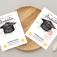 Christian Kindergarten Graduation Handprint Craft Printable | Graduation Keepsake | God Leads My Journey Kinder Graduation Art | End of Year DIY PDF