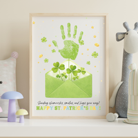 St. Patrick’s Day Handprint Craft Printable | Shamrock Envelope Keepsake Art | Preschool Fine Motor Activity PDF