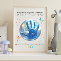World Autism Acceptance Day Handprint Craft Printable | Autism Awareness & Inclusion Activity for Kids | Classroom Social Emotional Learning Art PDF| Colorful Earth