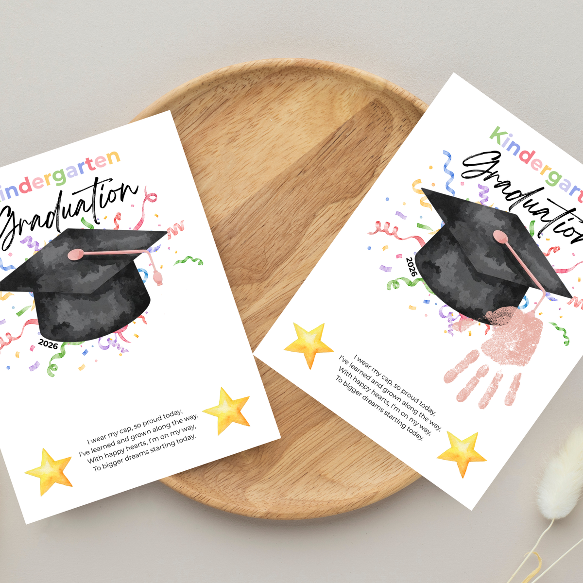 Kindergarten Graduation Printable | Graduation Cap Classroom Keepsake | End of Year Teacher Gift | Preschool Graduation Activity | 2026 Graduation Poster