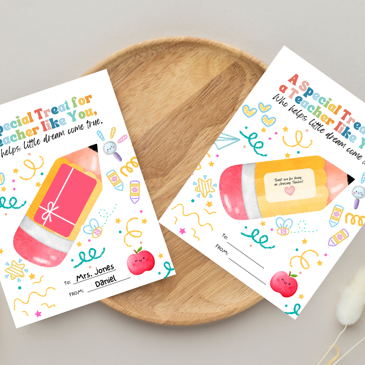 Teacher Gift Card Holder Printable | Teacher Appreciation Gift Card Craft | End of School Year Teacher Gift | A Special Treat for a Teacher Like You