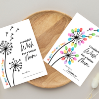 Mother’s Day Fingerprint Craft Printable | I Couldn’t Wish for a Better Mom Keepsake | Preschool DIY Mom Gift | Dandelion Fingerprint Art PDF