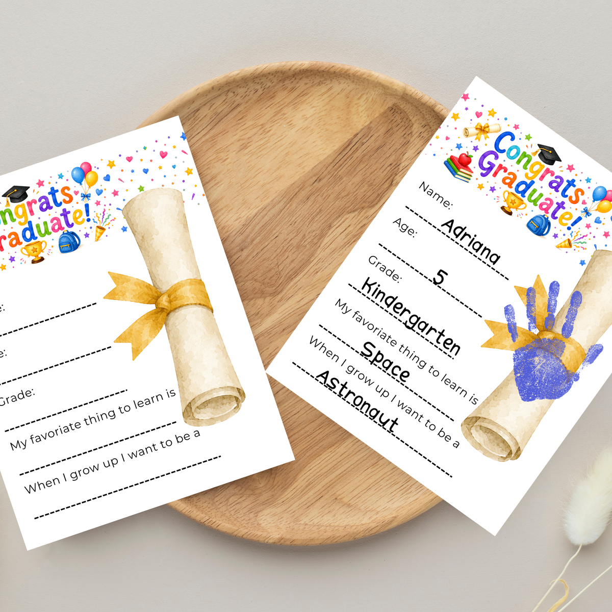 Graduation Interview Printable for Kids, Preschool & Kindergarten Graduation Keepsake, End of Year Memory Craft, Instant Download