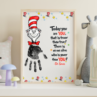 Today You Are YOU Printable | Dr. Seuss Inspired Handprint Art | Kids Classroom Quote Art | Reading Motivation Keepsake PDF