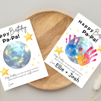 PaPa Birthday Handprint Craft Printable | Happy Birthday Pa-Pa Keepsake from Kids | Grandpa Birthday Gift | 1 or 2 Handprints | Kids DIY Art PDF