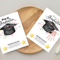 Christian Pre-K Graduation Handprint Craft Printable | Graduation Keepsake | God Leads My Journey Preschool Graduation Art | End of Year DIY PDF
