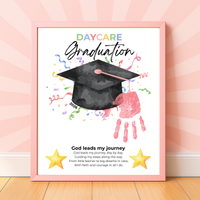 Daycare Graduation Handprint Craft Printable, Christian Graduation Keepsake for Kids, God Leads My Journey, Preschool Graduation Activity, Instant Download