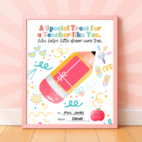 Teacher Gift Card Holder Printable | Teacher Appreciation Gift Card Craft | End of School Year Teacher Gift | A Special Treat for a Teacher Like You