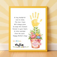 Mother’s Day Handprint Flower Pot Craft Printable | Keepsake Gift for Mom from Kids | Preschool DIY Handprint Art PDF | Happy Mother’s Day Craft