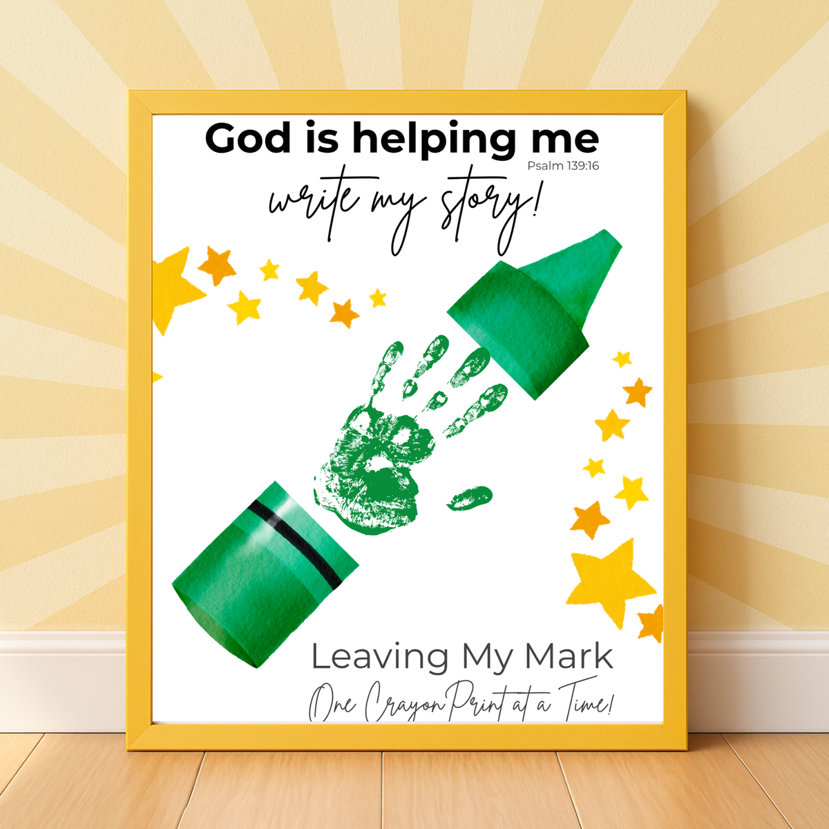 God Is Helping Me Write My Story Handprint Craft Printable | Christian Back to School Keepsake Bundle | Crayon Handprint Activity for Kids
