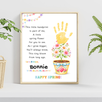 Spring Handprint Flower Craft Printable | Personalized Keepsake Poem Activity | Preschool Spring Art Gift | Kids Flower Pot Handprint PDF
