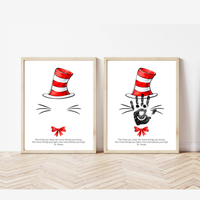 Reading Hat Handprint Craft Printable | Kids Book Week Keepsake Art | Classroom Reading Activity Digital Print