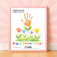 Mother’s Day Handprint Flower Craft Printable | Thank You for Helping Me Grow Keepsake | Preschool DIY Mom Gift | Floral Mother’s Day PDF