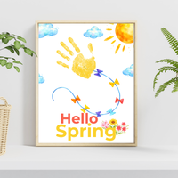 Hello Spring Handprint Kite Craft Printable with Kite | Spring Preschool Activity | Kids Seasonal Art Project | Classroom Spring Keepsake PDF