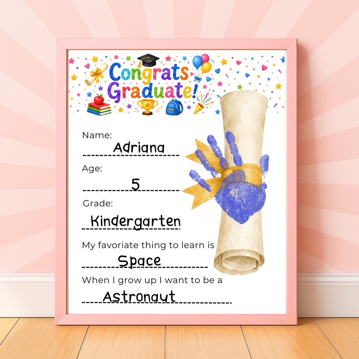 Graduation Interview Printable for Kids, Preschool & Kindergarten Graduation Keepsake, End of Year Memory Craft, Instant Download