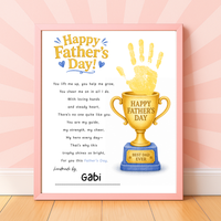 Father’s Day Trophy Handprint Craft Printable | Best Dad Ever Keepsake | Kids DIY Gift for Dad | Preschool Father’s Day Activity