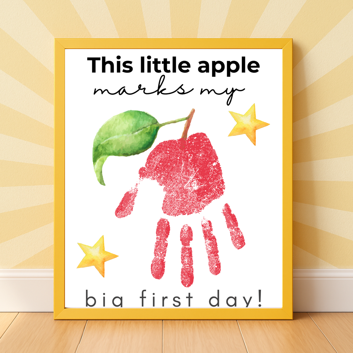 This Little Apple Marks My Big First Day Handprint Craft Printable | First Day of School Keepsake | Preschool & Kindergarten Back to School Activity