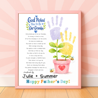God Picked You to Be Our Grandpa Handprint Craft Printable | Christian Father’s Day Gift for Grandpa | Handprint Flower Keepsake from Grandkids