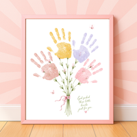 Christian Mother’s Day Handprint Craft Printable | God Picked These Little Hands for You | Mom Grandma Aunt Keepsake Gift | Birthday & Valentine’s Day Printable
