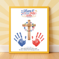 Christian July 4th Handprint Craft Printable, America 250 Faith-Based Patriotic Keepsake Activity for Kids