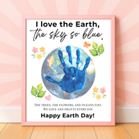 Earth Day Handprint Craft Printable | Happy Earth Day Keepsake from Kids | Preschool Earth Day Art Activity | Classroom Spring Craft PDF