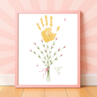 Mother’s Day Handprint Flower Craft Printable | Mom Grandma Aunt Keepsake Gift | Birthday & Valentine’s Day Handprint Bouquet | Preschool DIY Printable