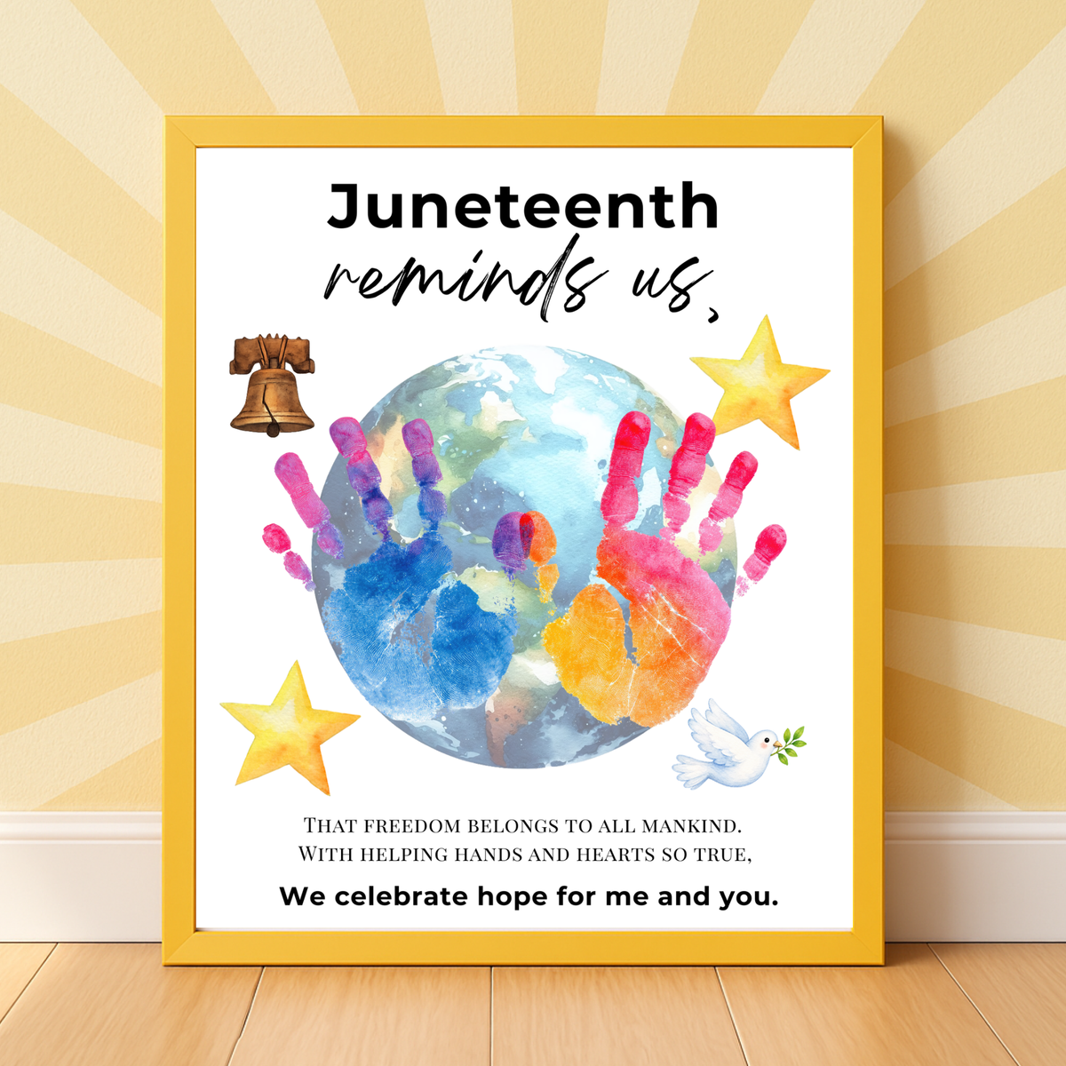 Juneteenth Reminds Us Handprint Craft Printable | Juneteenth Activity for Kids | Diversity & Inclusion Keepsake