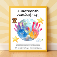 Juneteenth Reminds Us Handprint Craft Printable | Juneteenth Activity for Kids | Diversity & Inclusion Keepsake