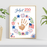 July 4th 250 Years Handprint Craft Printable, Patriotic Independence Day Keepsake Activity for Kids, America 250 Celebration