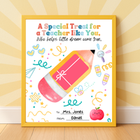 Teacher Gift Card Holder Printable | Teacher Appreciation Gift Card Craft | End of School Year Teacher Gift | A Special Treat for a Teacher Like You