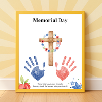 Christian Memorial Day Handprint Craft Printable | Patriotic Keepsake Art for Kids | Veterans Tribute Activity | Preschool Classroom DIY PDF