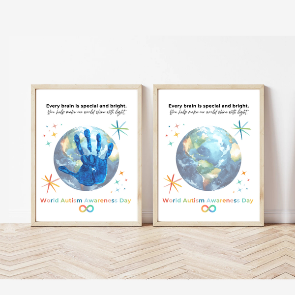 World Autism Acceptance Day Handprint Craft Printable | Autism Awareness & Inclusion Activity for Kids | Classroom Social Emotional Learning Art PDF| Colorful Earth