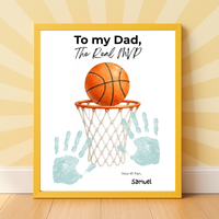 Basketball Father’s Day Handprint Craft Printable, To My Dad The Real MVP, Basketball Birthday Gift for Dad, Sports Dad Keepsake from Kids