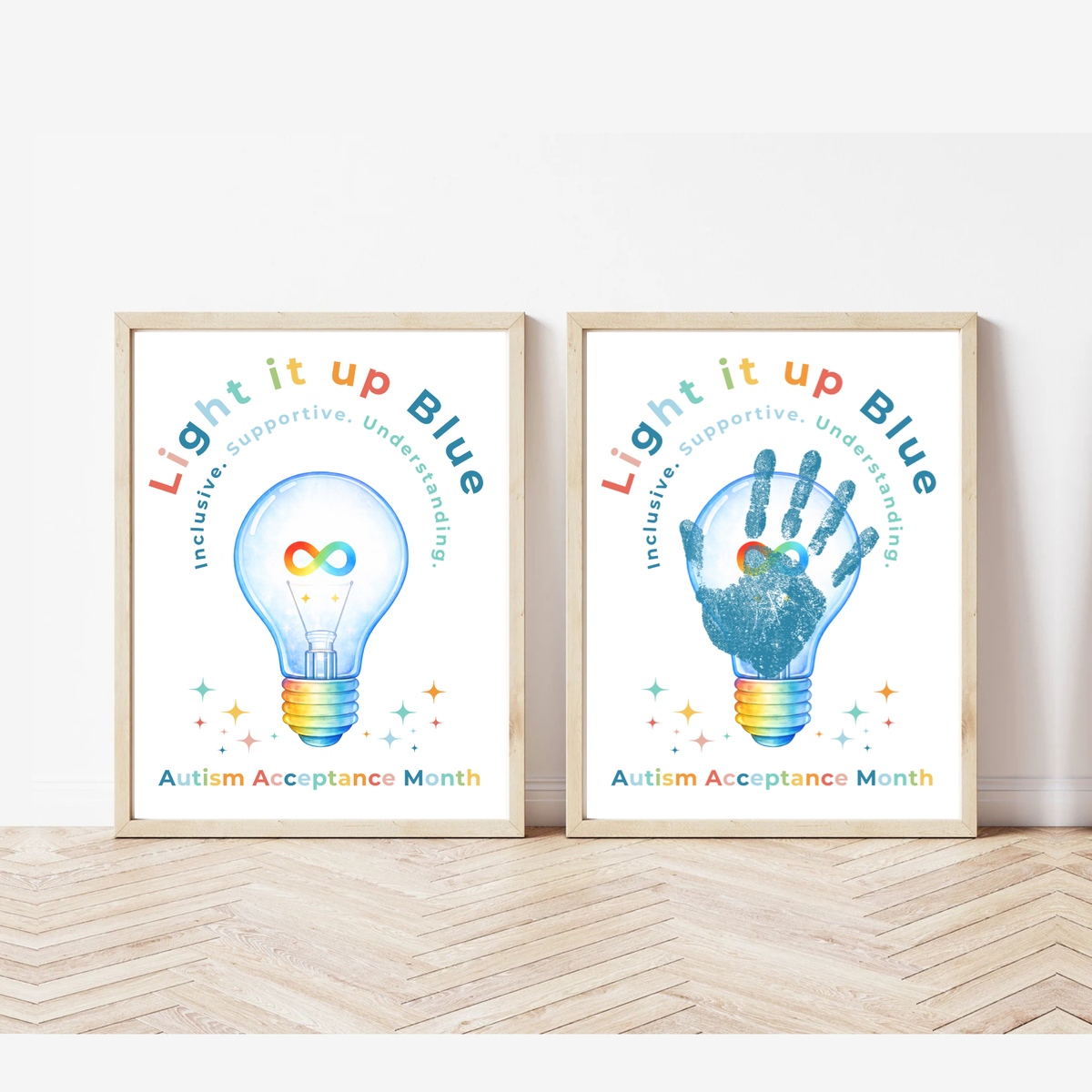 Autism Acceptance Month “Light It Up Blue” Handprint Craft Printable | Autism Awareness & Inclusion Kids Activity | Classroom SEL Art PDF