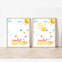 Hello Spring Handprint Kite Craft Printable with Kite | Spring Preschool Activity | Kids Seasonal Art Project | Classroom Spring Keepsake PDF