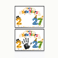 New Year 2027 Handprint Craft & Coloring Page | Happy New Year Keepsake Printable for Kids