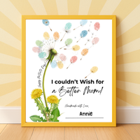 Mother’s Day Dandelion Handprint Craft Printable | I Couldn’t Wish for a Better Mom Keepsake | Preschool DIY Mother’s Day Gift | Kids Fingerprint Art PDF