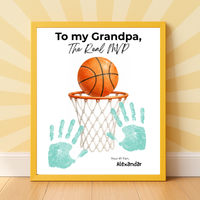 Basketball Grandpa Handprint Craft Printable, To My Grandpa The Real MVP, Basketball Grandpa Birthday Gift, Sports Grandpa Keepsake from Kids