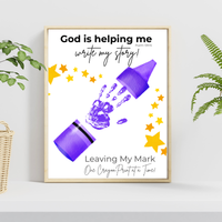 God Is Helping Me Write My Story Handprint Craft Printable | Christian Back to School Keepsake Bundle | Crayon Handprint Activity for Kids