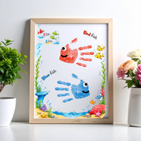 Red Fish Blue Fish Handprint Craft Printable | Kids Literacy Art Activity | Color Learning Classroom Keepsake PDF