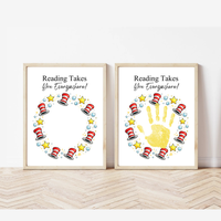 Reading Takes You Everywhere Wreath Handprint Craft Printable | Kids Literacy Week Activity | Preschool Reading Celebration Art PDF