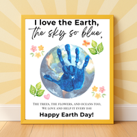Earth Day Handprint Craft Printable | Happy Earth Day Keepsake from Kids | Preschool Earth Day Art Activity | Classroom Spring Craft PDF